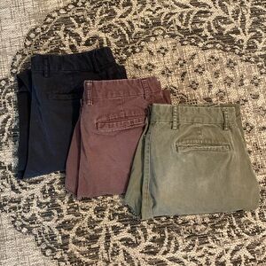 Set of three Old Navy straight, built in flex, 31 x 32 cotton pants
